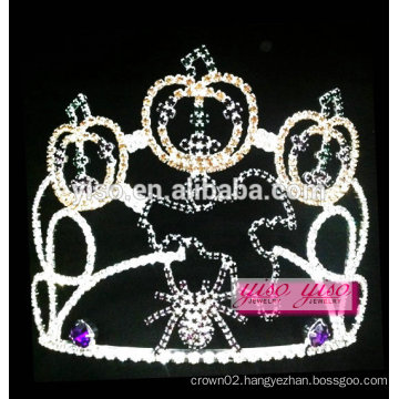 latest model colored fashion pumpkin crystal wholesale tiara